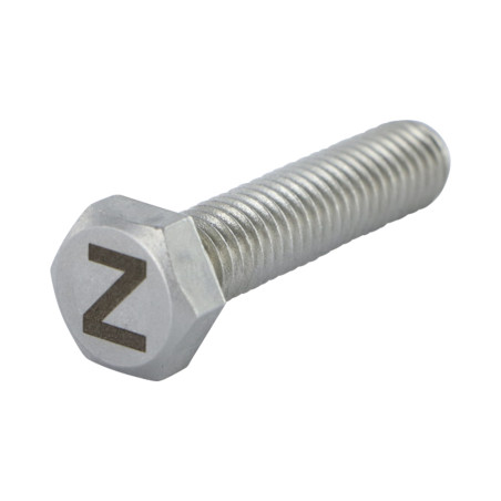 1 x Metallschrauben Sechskantkopf 8x35 Edelstahl A4 mit Buchstabengravur "Z"