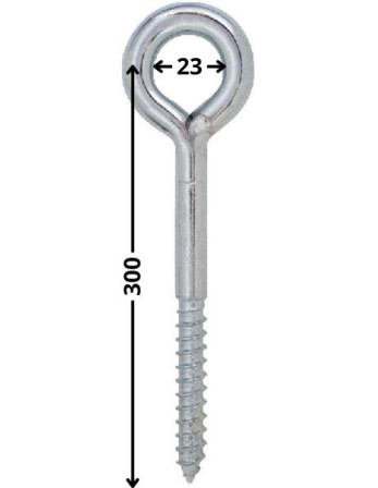 1 x Befestigungsöse für Gerüst 12x300 Auge 23...