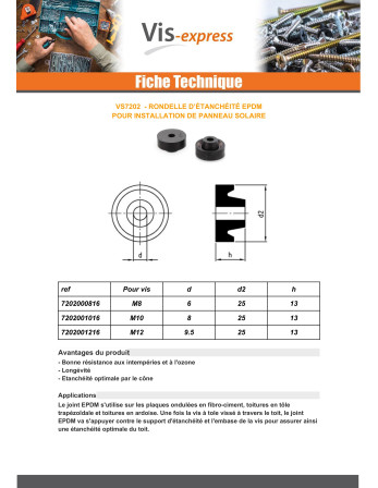 1 x EPDM-Gebissscheibe ZEICHEN SOLAR M10