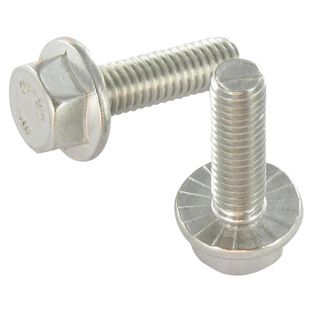 1 x Metallschrauben Sechskantkopf Kreuzschlitz mit gezahntem Flansch M6x20 Edelstahl A2