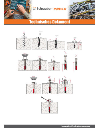 1 x Betonschraube Senkkopfschraube FISCHER...