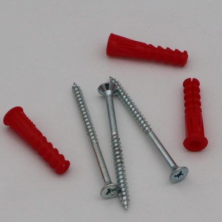 1 x KIT 3 Dübel Rot 9x39 Mit 3 Spanplattenschrauben