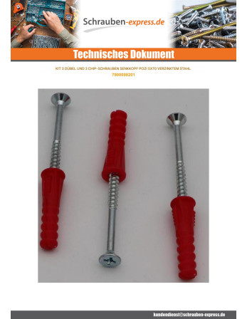1 x KIT 3 Dübel Rot 9x39 Mit 3...