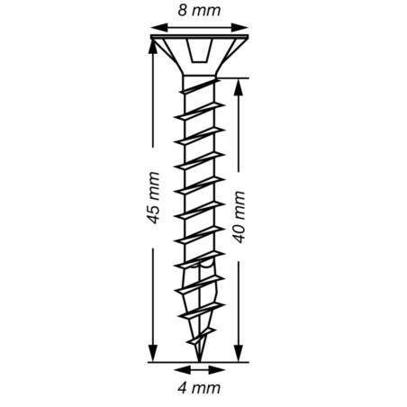 1 x Spax T-STAR MEHR Senkkopfschraube T20 Edelstahl A2 4x45 Gesamtgewinde