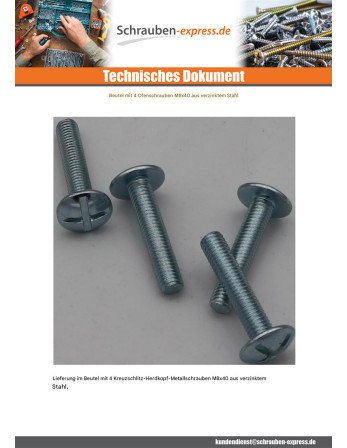 1 x Tüte 4 Metallschrauben...
