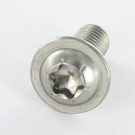 1 x Metallschrauben Flachkopf Kreuzschlitz mit Flansch T40 M8X100 Gesamtgewinde Edelstahl A2