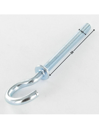 1 x Haken Metalle mit flansch M5X50 Verzinkt