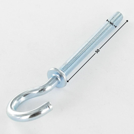 1 x Haken Metalle mit flansch M5X50 Verzinkt