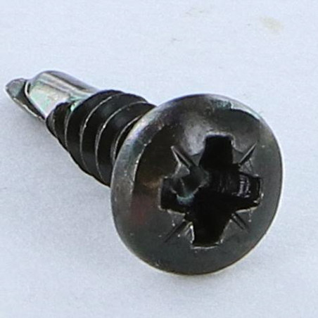 1 x Selbstbohrende Schrauben Edelstahl A2 Schwarz Zylindrischer Halbrundkopf Pozi 3,5 x 13