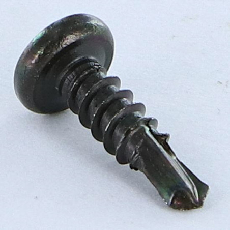 1 x Selbstbohrende Schrauben Edelstahl A2 Schwarz Zylindrischer Halbrundkopf Pozi 3,5 x 13