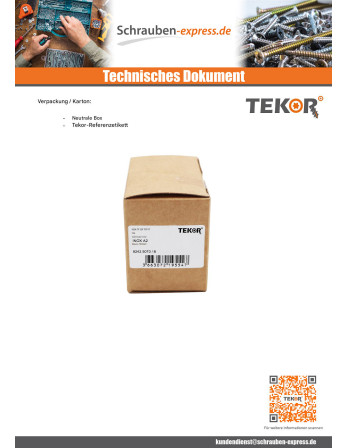 1 x Spanplattenschrauben TEKOR Edelstahl A2...