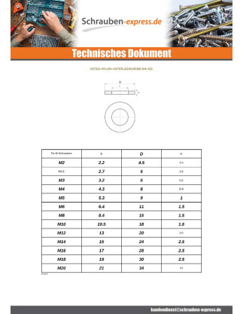 1 x Scheiben/Unterlegscheibe Flach natürlich...