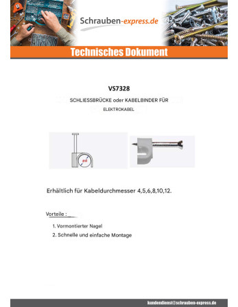 1 x Los von 7 Fenderöse Kabel elektrisch DIAM12