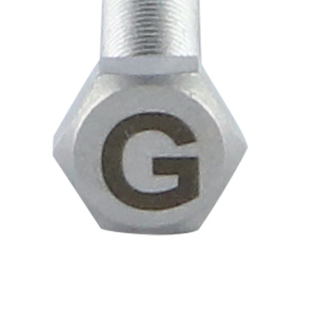 1 x Metallschrauben Sechskantkopf 8x35 Edelstahl A4 mit Buchstabengravur "G"