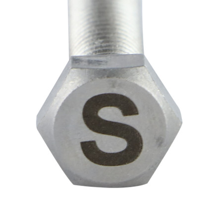 1 x Metallschrauben Sechskantkopf 8x35 Edelstahl A4 mit Buchstabengravur "S"
