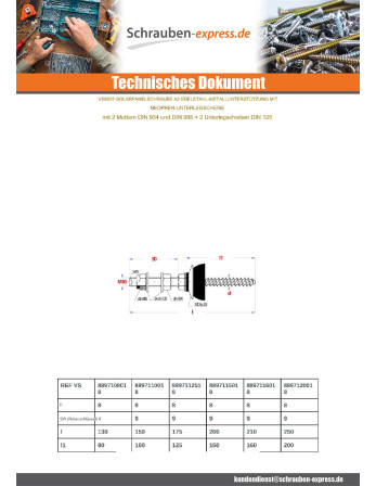 1 x Schraube ZEICHEN SOLAR M10x125 Gesamtlänge...