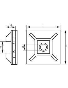 Klebesockel für Kabelbinder 5,5 2