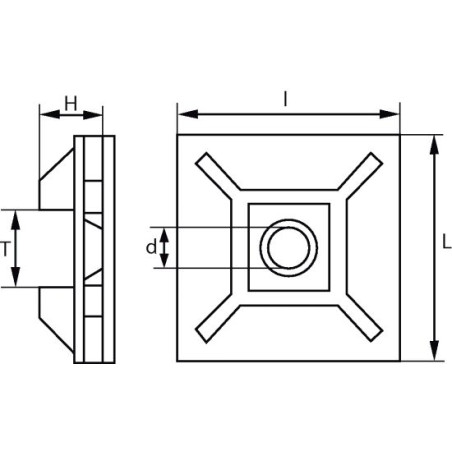 1 x Klebesockel für Kabelbinder 5,5