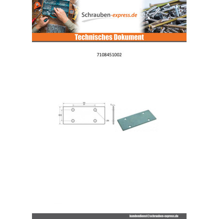 1 x Montageplatte MONTAGE Verzinkt 45x101