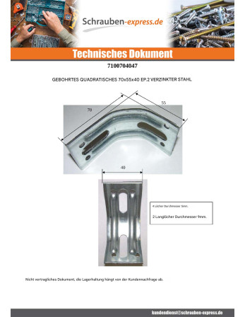 1 x Befestigungswinkel Einstellung 70x55x40...