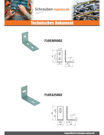 1 x Halterungen Einstellung 14x32x16 2 Löcher...