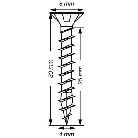 1 x Spax T-STAR MEHR Senkkopfschraube T20 Edelstahl A2 4x30 Gesamtgewinde