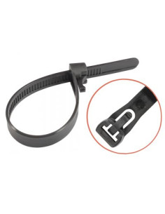Wiederöffnende Schellen 7,6 x 200 schwarzes Nylon...