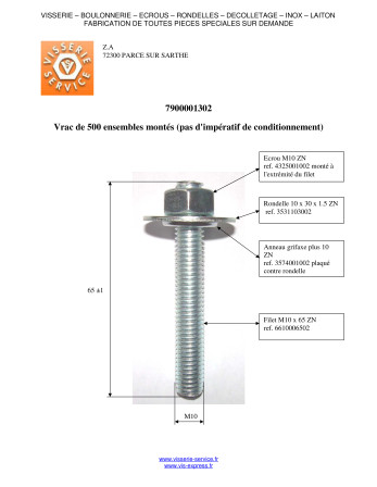 1 x Gewinde M10x65 Mit Muttern +...