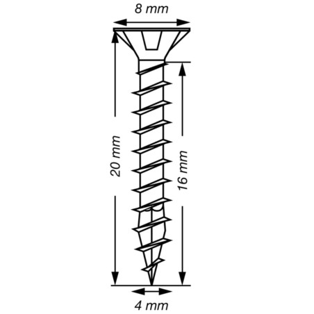 1 x Spax T-STAR MEHR Senkkopfschraube T20 Edelstahl A2 4x20 Gesamtgewinde