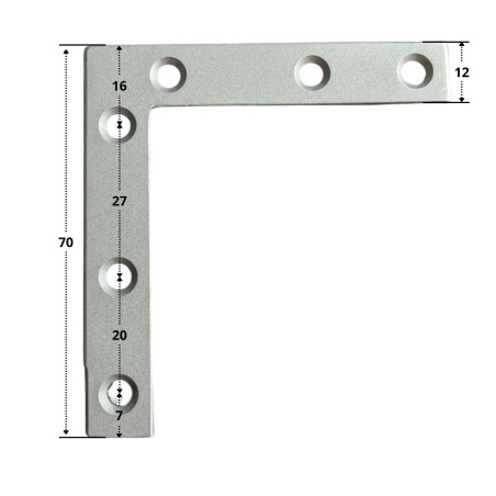 1 x Halterungen Flach Verstärkung Spitze Carr 70x70x12 Verzinkt
