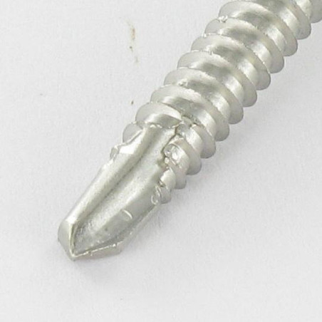 1 x Selbstbohrende Schrauben Sechskantkopf 6,3 x 40 Edelstahl A2 RAL9005 tiefschwarz