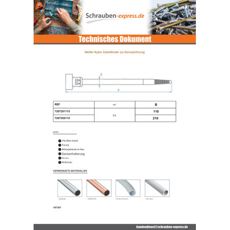 1 x Schlauchschelle IDENTIFIKATION Nylonstrumpfhose 2,5 x 110