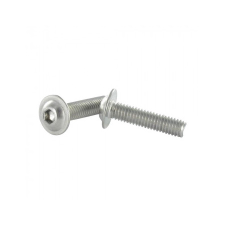 1 x Metallschrauben Flachrundschraube mit Innensechskant Kreuzschlitz mit Flansch M6X50 Schraubenschlüssel 4 Edelstahl A4