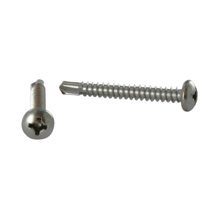 1 x Selbstbohrende Schrauben Zylindrischer Flachkopf Vierkant-Kopf Phillips 4,8 x 50 SQ2+PH2 Edelstahl A2