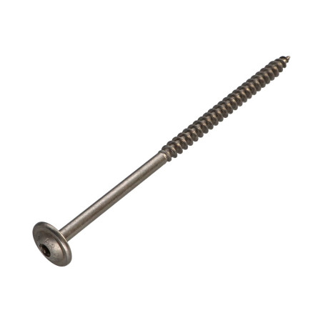 1 x Spanplattenschrauben Edelstahl A2 6x170 Mit Gewinde 70 T25 Kopf-Durchmesser 15