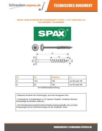 1 x Spax Spanplattenschrauben Edelstahl A2...