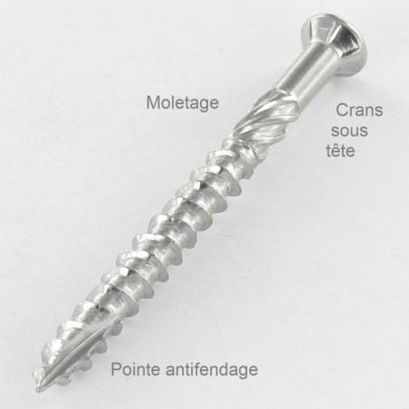 1 x Terrassenschrauben TEKOR Flacher Senkkopf T15 4x45 cut Bohrspitze mit Typ 17 Spitze Edelstahl Edelstahl C1 AISI 410
