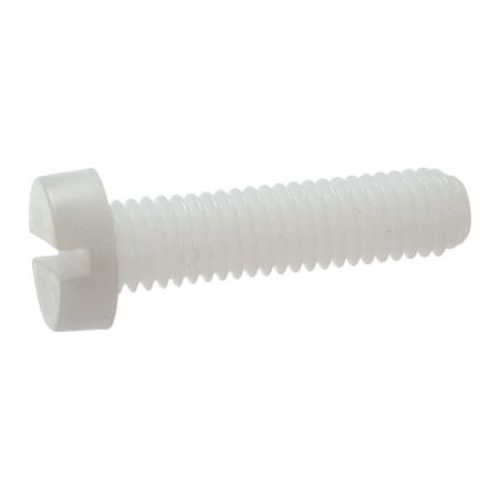 1 x Metallschrauben Zylindrischer Flachkopf Gespalten M4x6 Polyamid 6.6 natürlich nylon