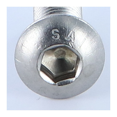 1 x Metallschrauben Flachrundschraube mit Innensechskant M10x30 Gesamtgewinde Schraubenschlüssel 6 Edelstahl A4