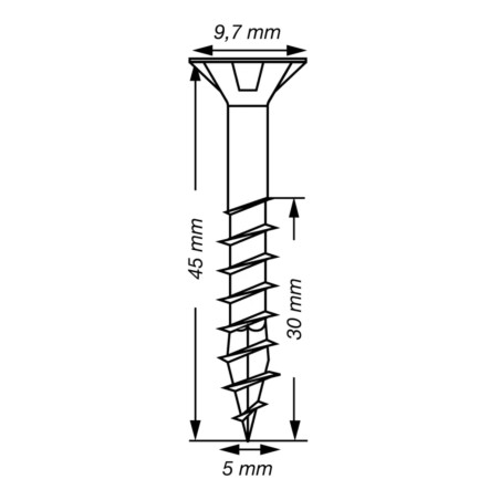 1 x Spax T-STAR MEHR Senkkopfschraube T20 Edelstahl A2 5x45 Mit Gewinde 30