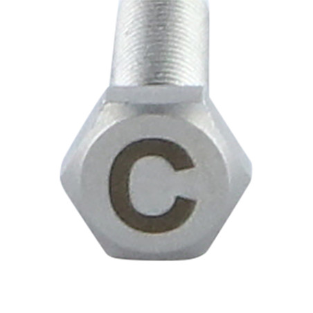 1 x Metallschrauben Sechskantkopf 8x35 Edelstahl A4 mit Buchstabengravur "C"