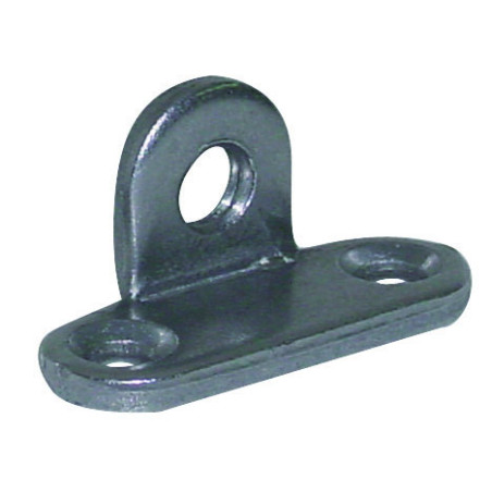 1 x Befestigungslasche mit Öse Durchmesser 7 mm Rohstahl
