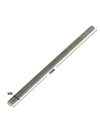 1 x Gewindestange M8 Länge 1 Meter Edelstahl A4