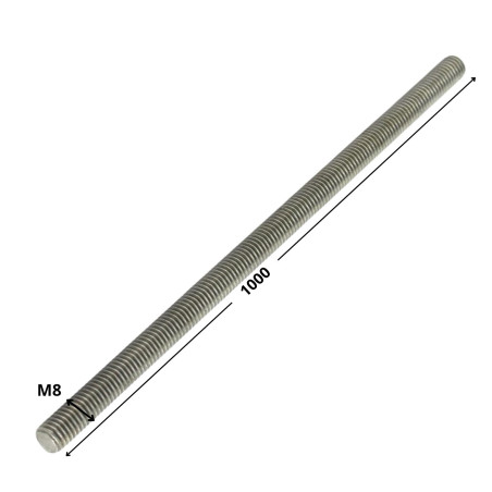 1 x Gewindestange M8 Länge 1 Meter Edelstahl A4