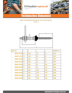 Stockschrauben mit Adapterblech Mit Montageplatte 10x250... 2