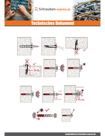 1 x Betonschraube Sechskantkopf FISCHER...