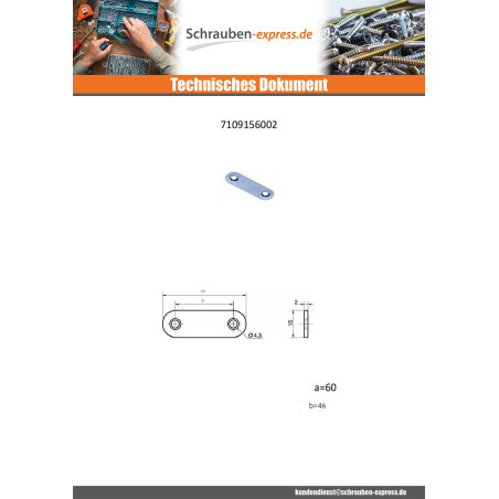 1 x Montageplatte MONTAGE Verzinkt 15x60