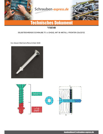 1 x Selbstbohrende Schrauben Bimetall...