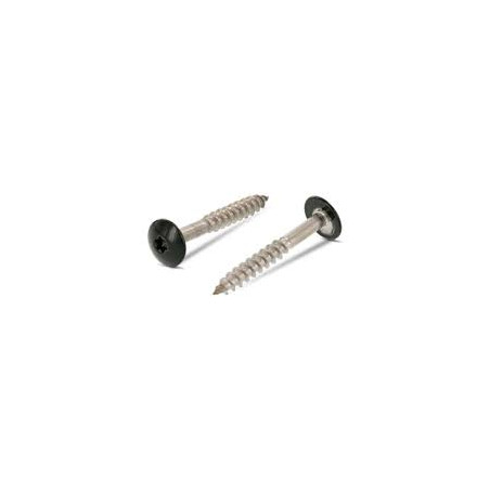 1 x Schraube für Fassade T20 4,8 x 25 Kopf-Durchmesser 12.3 Edelstahl A2 RAL6009 tannengrün