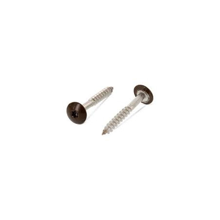 1 x Schraube für Fassade T20 5,5 x 38 Kopf-Durchmesser 12.3 Edelstahl A2 RAL8014 sepiabraun